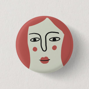 Flicka ansikte illustration knapp