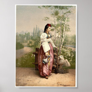 Flicka av Sarajevo, Bosnien, Austro-Ungern Poster