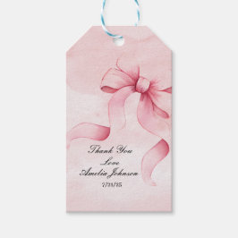 Flicka Baby Shower Blush Rosa Band Coquette Presentetikett