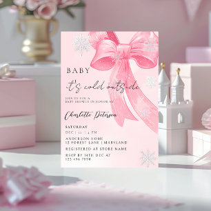 Flicka Baby Shower tallgrenar Vinter Slinga coquet Inbjudningar