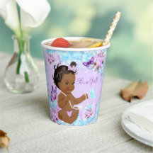 Flicka Baby Shower Teal Purpur Fjäril Etnisk