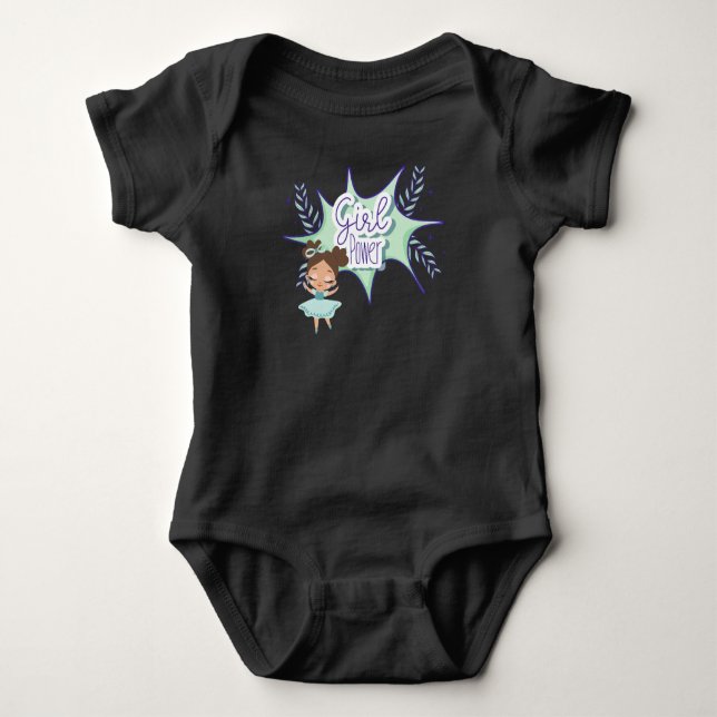 Flicka, baby svart t shirt (Framsida)