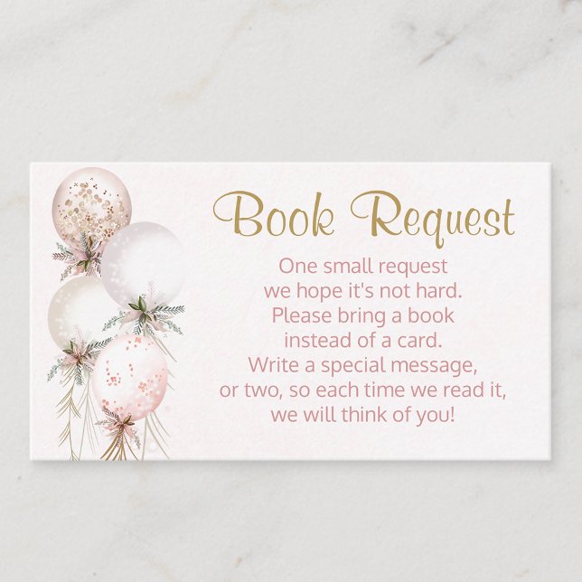 Flicka Ballong Bok Begäran Kort (Skapare uppladdad)