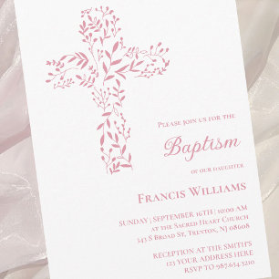 flicka Baptism kor Inbjudningar