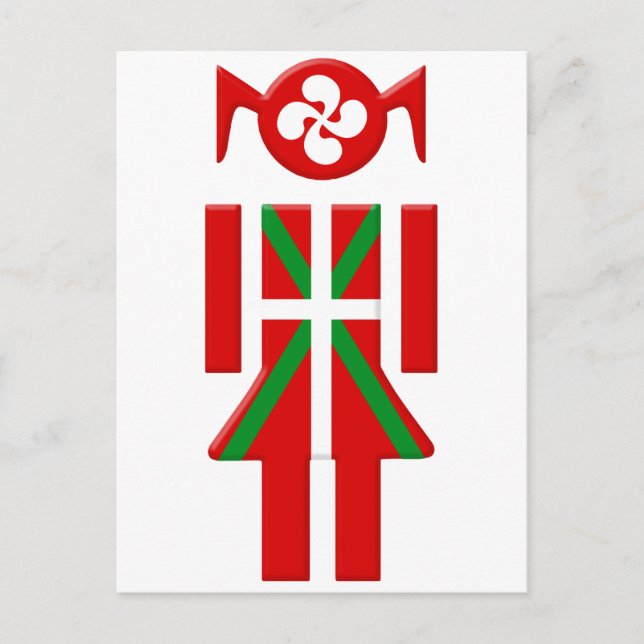 Flicka Baskiska flaggan Euskadi Bayonne Vykort (Framsida)