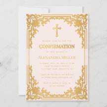 Flicka bekräftelse rosa falskt guld vintage religi