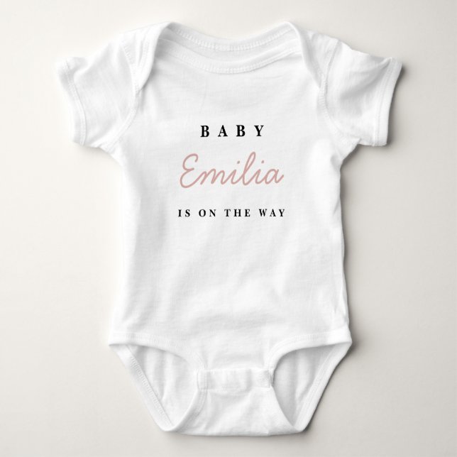 Flicka Birth Announcement Bodydräkt T Shirt (Framsida)