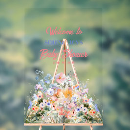 Flicka Blommigt Babykläder, akryltecken