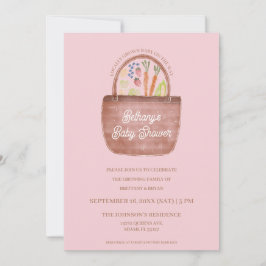 Flicka Bondens Marknad Baby Shower Inbjudan