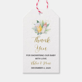 Flicka Brewing Baby Shower Tack Märkre Presentetikett