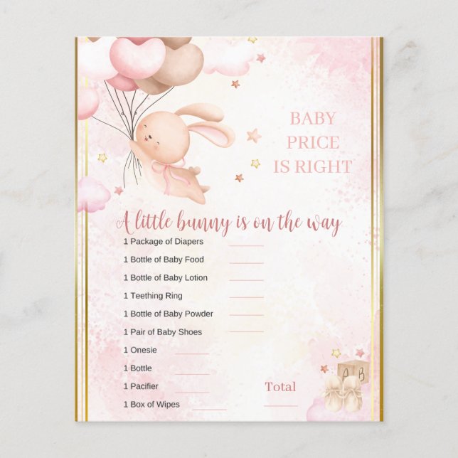 Flicka Bunny Baby Shower Game (Framsida)