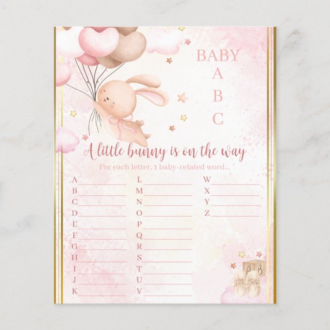 Flicka Bunny Baby Shower Game (Framsida)