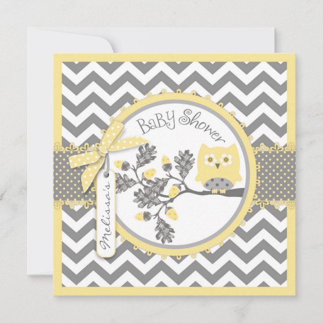 Flicka Chevron Print Baby Shower Inbjudningar (Framsida)