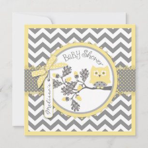 Flicka Chevron Print Baby Shower Inbjudningar