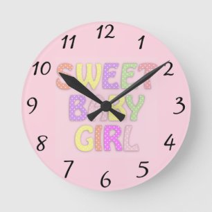 Flicka Clock Rund Klocka