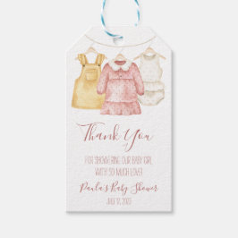Flicka Clothes Clothesline Baby Shower Presentetikett