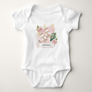 *~* Flicka Cute Shoes Banner Namn Rosa T Shirt