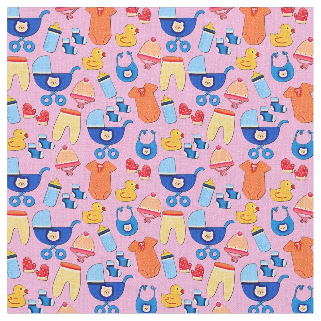 Flicka design på Rosa Tyg (Närbild)