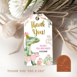 Flicka Dinosaur Tutu Tea-Rex Presentkort Presentetikett