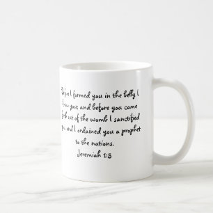 Flicka dop-/ChristeningGåva-Jeremiah 1:5 Kaffemugg