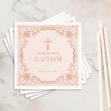 Flicka Dop Roséguld Ljust Rosa Elegant Vintage