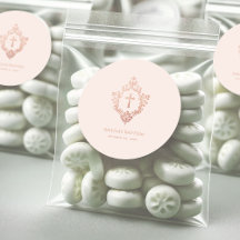 Flicka Dop Roséguld Rosa Vintage Kors i Vapenstämp