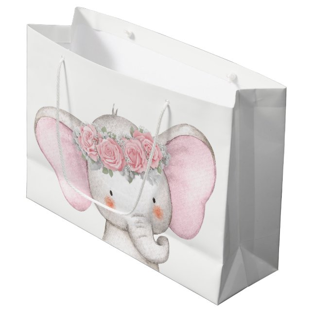 Flicka Elefant Bebis Duschar (Framsidan Vinklad)