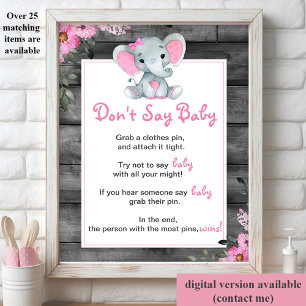 Flicka Elefant Säga Inte Baby Flickas Dusj Lek