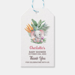 Flicka Elephant Baby Shower Tack Presentetikett