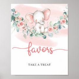 Flicka Elephant eucalyptus (andningstecken) Poster