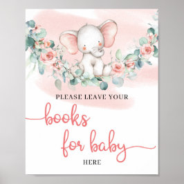 Flicka Elephant eucalyptus bokar för baby Poster