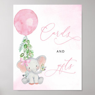 Flicka Elephant Eucalyptus Cards and Gifts Sign Poster