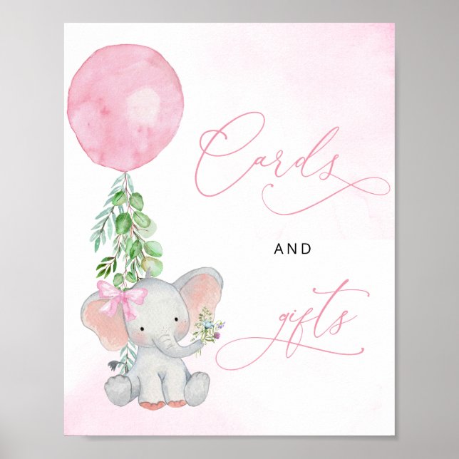 Flicka Elephant Eucalyptus Cards and Gifts Sign Poster (Framsidan)