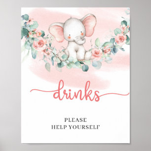 Flicka Elephant eucalyptus dricker bord Poster