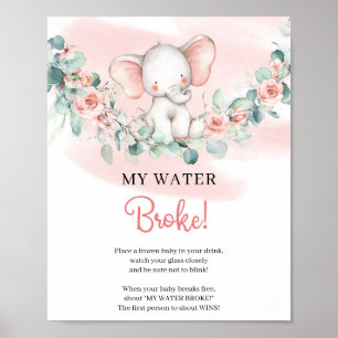 flicka Elephant My Vatten Fattiga signeringsspel Poster