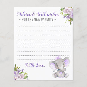 Flicka Elephant Shower New Parents Advice-kort