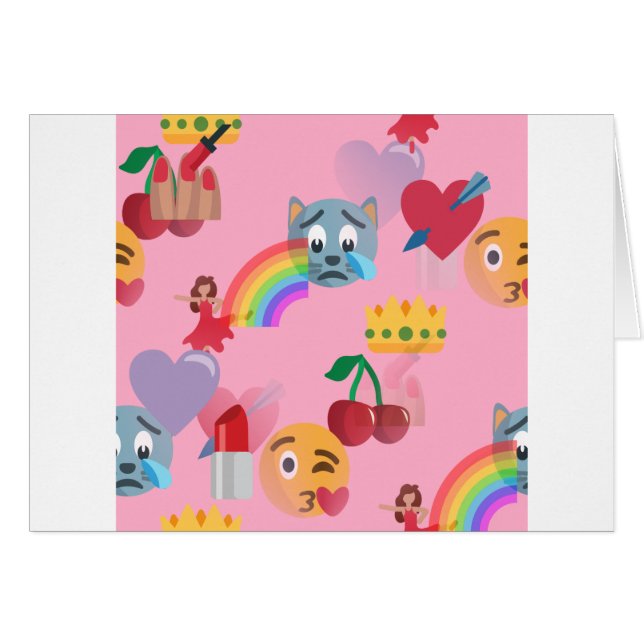 flicka emoji hälsningskort (Framsidan Horizontal)