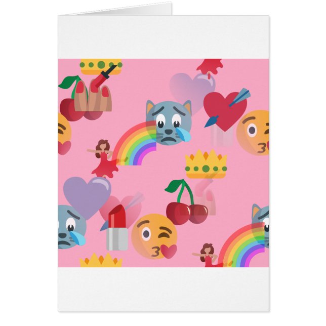 flicka emoji hälsningskort (Framsidan)