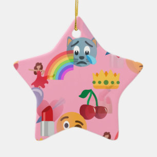 flicka emoji julgransprydnad keramik
