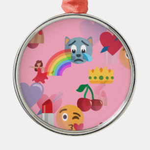 flicka emoji julgransprydnad metall