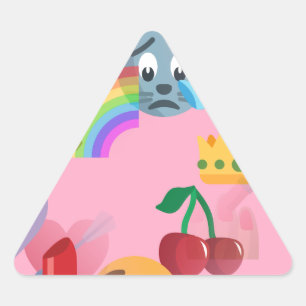 flicka emoji triangelformat klistermärke