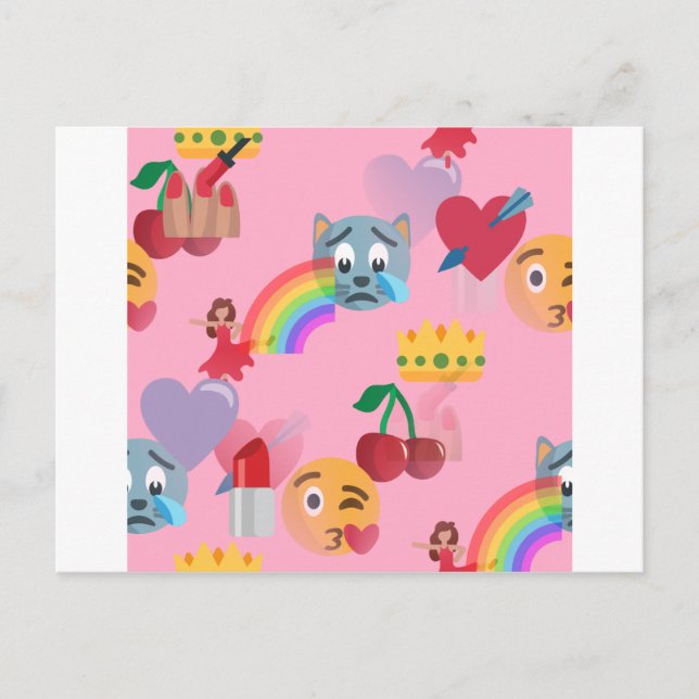 flicka emoji vykort (Framsida)