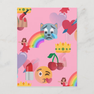flicka emoji vykort