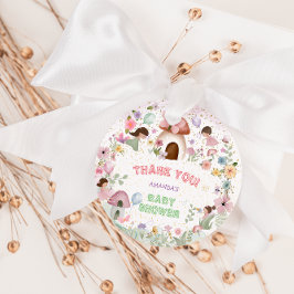 Flicka Fairy Shower Blommigt Forest Tack Gåvor Etiketter