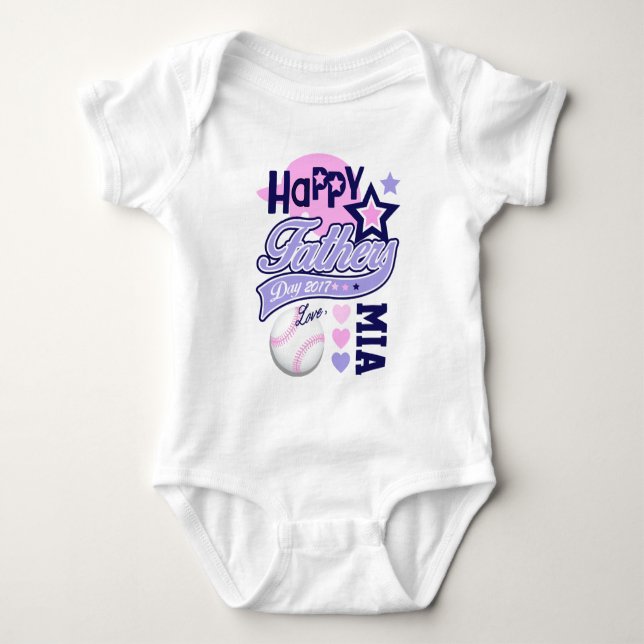Flicka Fars dag Baseball Shirt Tee Shirt (Framsida)