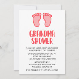 Flicka Feed First Time Grandma Baby Shower Inbjudningar