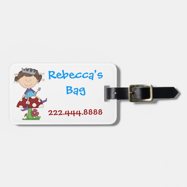 Flicka felik bagagemärkre bagagebricka (Horisontell Framsida)