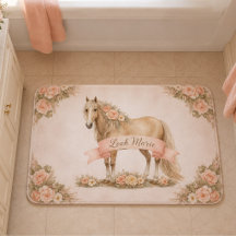Flicka Ferskt Häst Blommig Personlig Shabby Chic