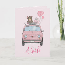 Flicka Fiat 500 grattis Kort