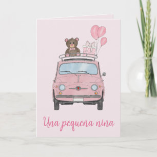Flicka Fiat 500 spanska grattisar Kort
